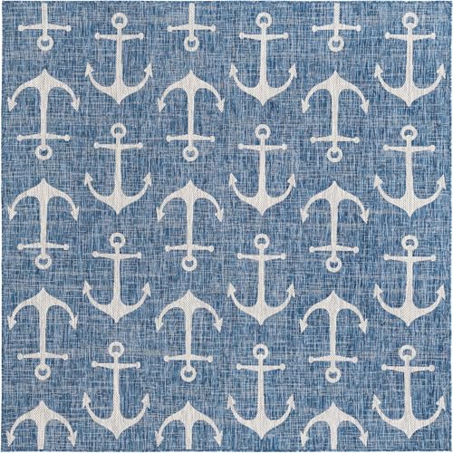 Tapete Outdoor Coastal 8 Ft Azul Lavable miniatura 2