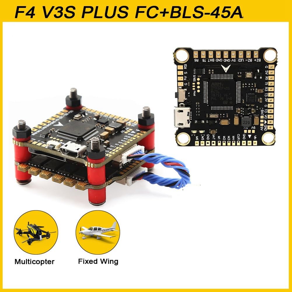 F4 V3S Plus FC&ESC FPV Stack F4 V3 PLUS Control de vuelo 45 A 4 en 1 ESC 30 x 30 para RC FPV Drone Ala Multicóptero