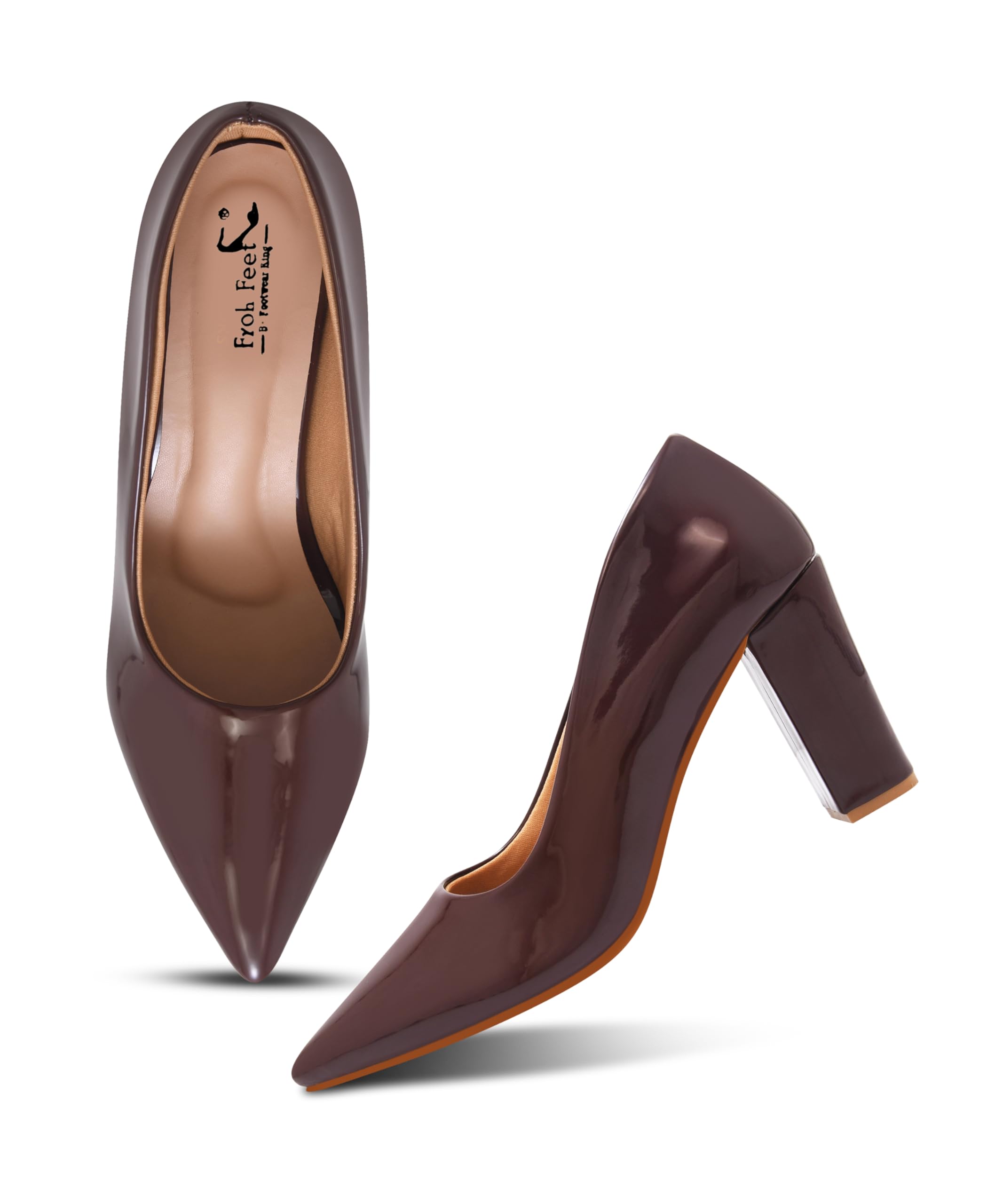 Froh Feet Classic Pointed Toe Stiletto Pumps With High Block Heel And Sleek Minimalist Aesthetic For Professional Women-picture-36