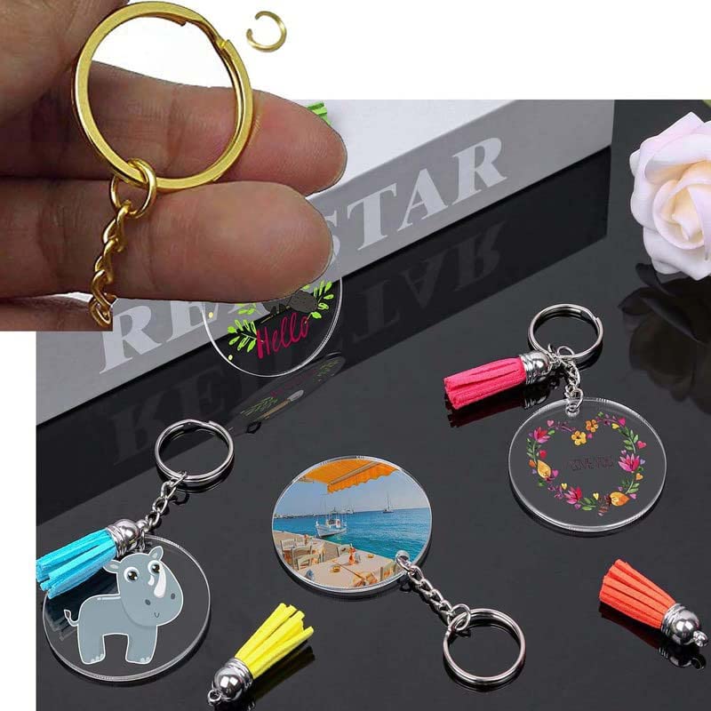 Image of DIY Crafts 2 Pcs Keyrings, Silver, 2 Pcs Keyrings Only, Metal Larger Lobster Clasps Extension Chain Hooks, Slide Buckle for Keychain Key Rings Clip Connector Bags A(2 Pcs Keyrings, Silver)