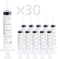 Vista 8 de JOLLY PARTY 30 Pack 20mL Syringes, Plastic Syringes with Catheter Tip and Cap, Individually Sealed Feeding Syringe For Dogs, Measuring Syringe For