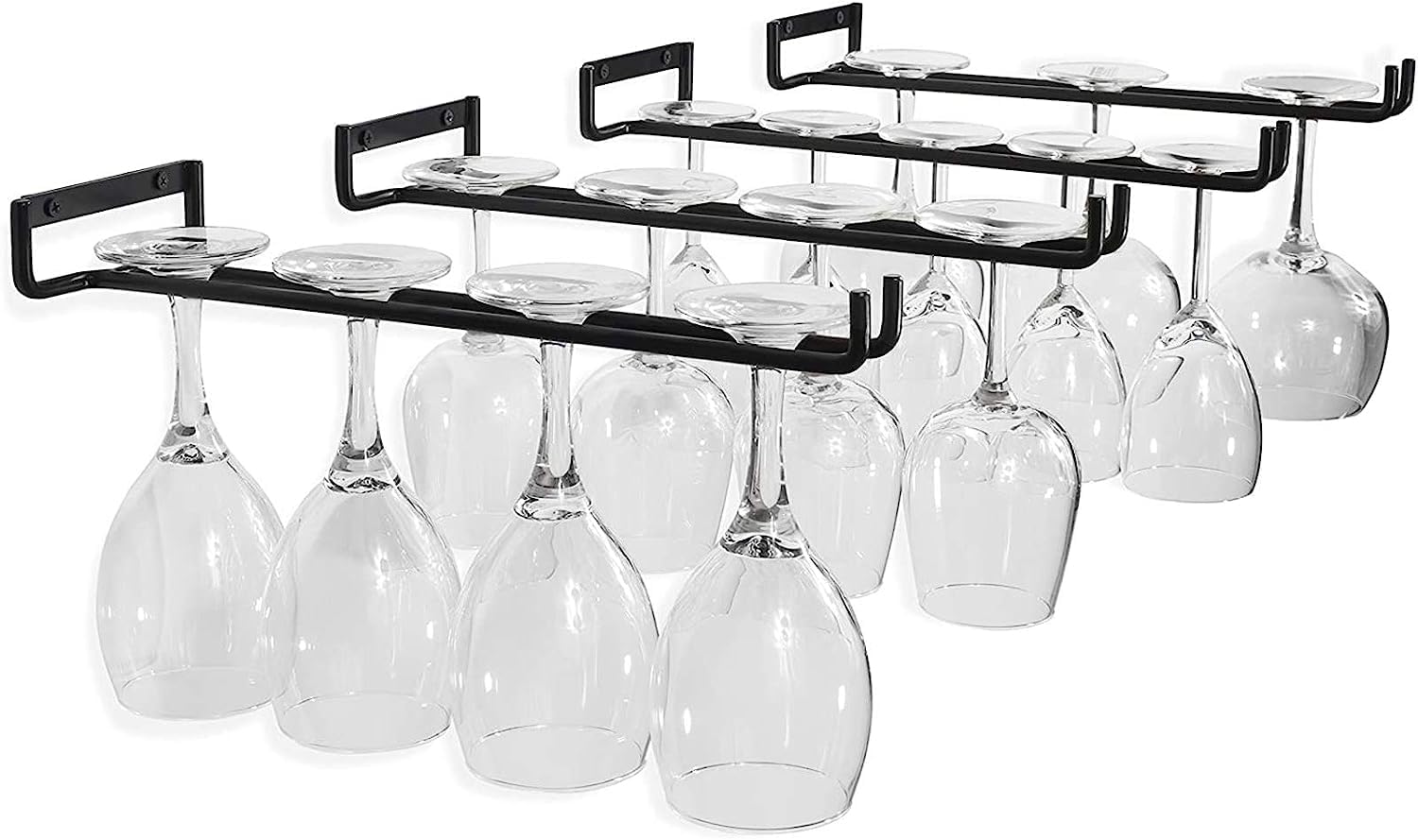 Evilsoul 4Pack Wine Glass Rack, 11.8 Inch Wine Glass Rack Under