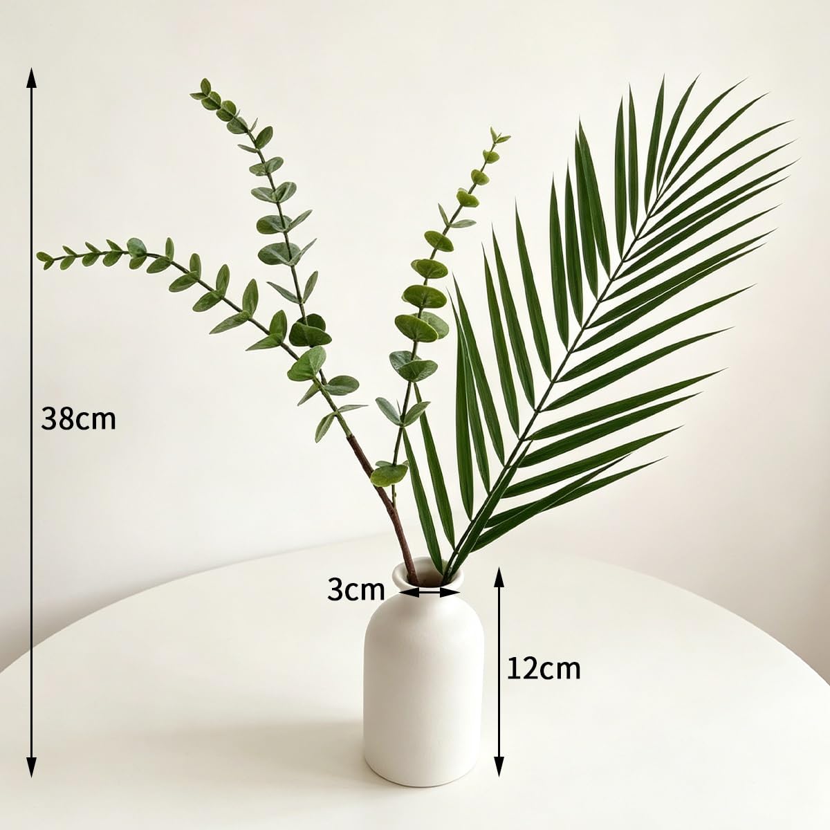 Fausse Feuille Verdure Mélangée D'eucalyptus, Plantes Porte D'entrée | Combinaison fausses plantes d'eucalyptus feuilles palmier for salon, armoire, chambre coucher, commode(Vert)