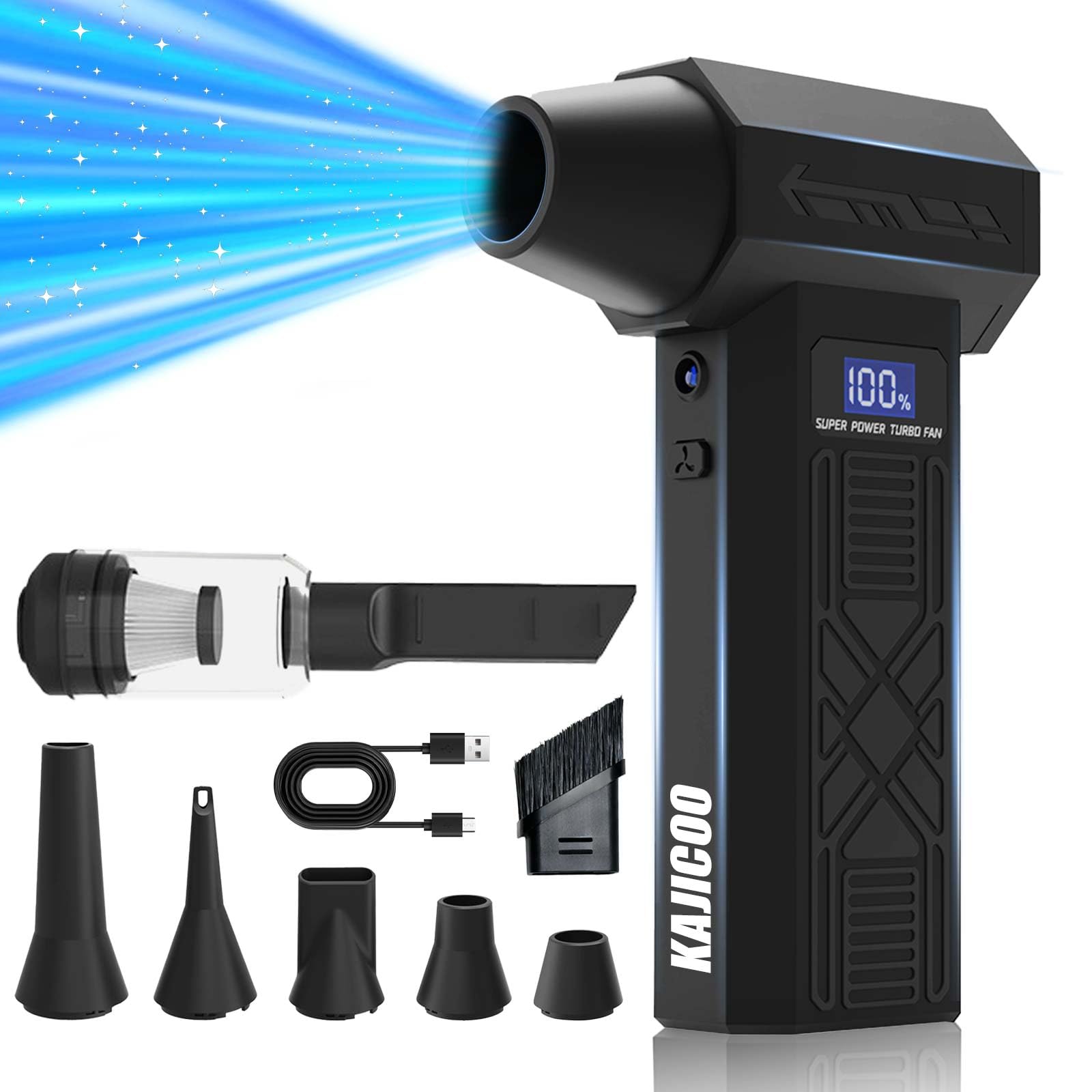 Compressed Air Duster-230000RPM Super Power Electric Air Duster, 4-Gear Adjustable Mini Blower with Type-C Fast Charging, Dust Blower for Computer,