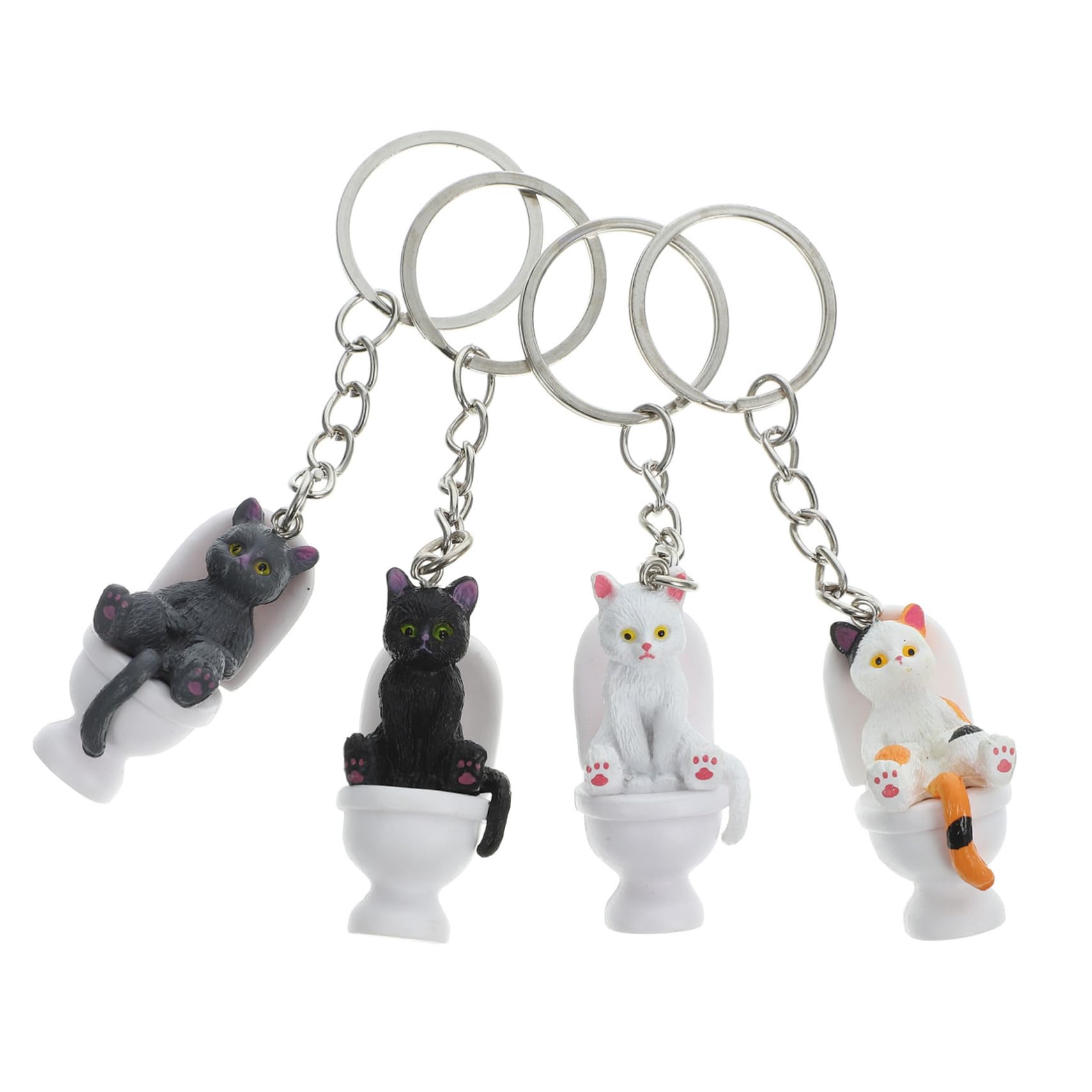 Alasum 16piezas De Gato De Inodoro Kawaii De Colgante Decorativo Para Mochila Llaveros De Dibujos Animados Divertido Para Cumpleaños y