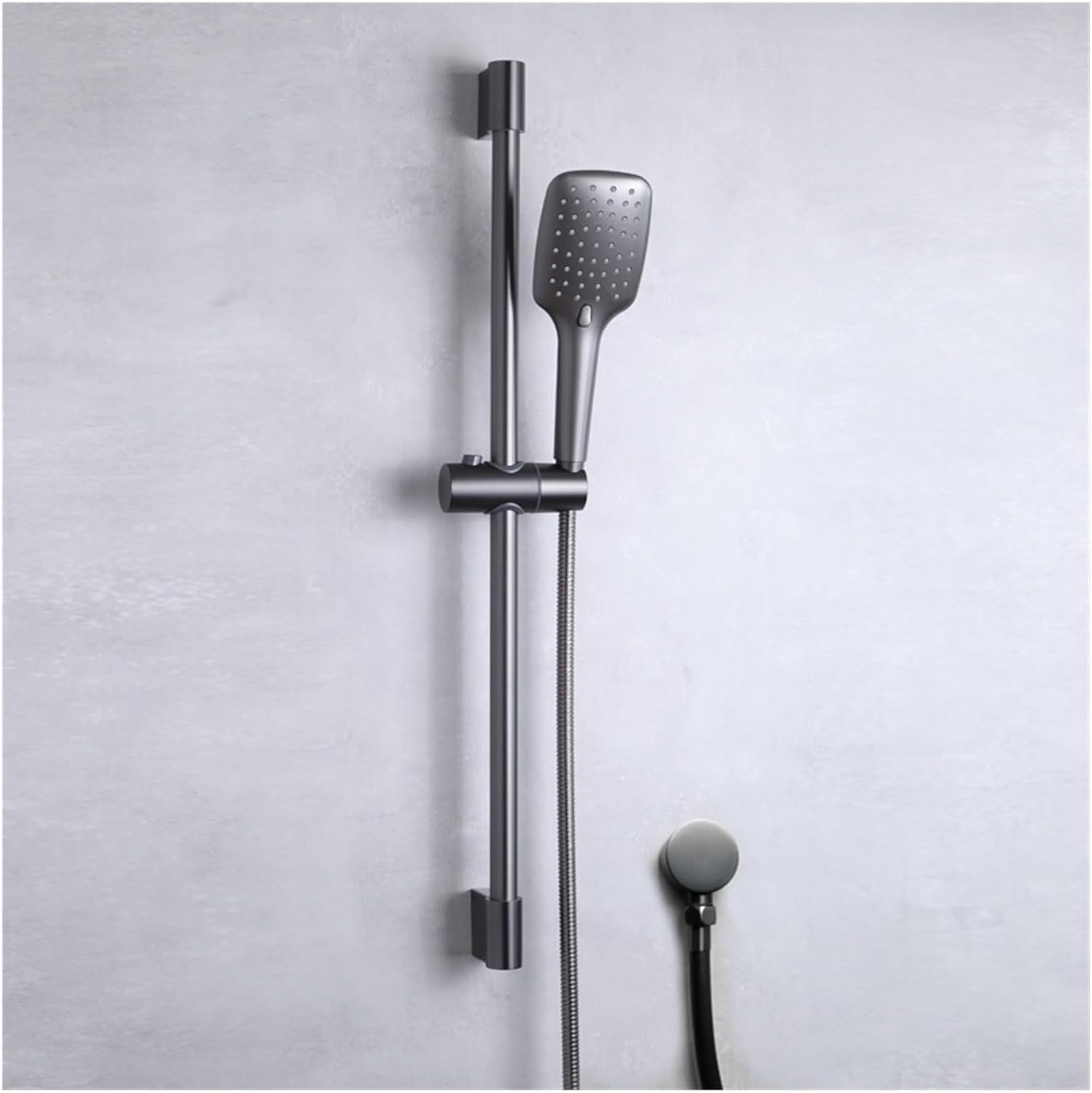 Hand Shower Sliding Bar Set Metal Grey Finishing with Brass Connector Outlet 3 Functions Hand Shower Stainless Steel Bar 1.5 Hos(Outlet Set)