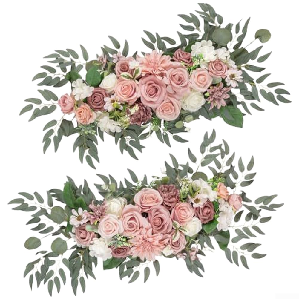 Seidenblumen Bogen für deko 2er Set Outdoor Seidenblumen Bogen(Pink)