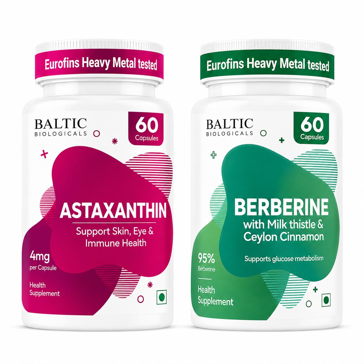 Astaxanthin 4mg Antioxidant Supplement + Berberine HCL 750mg with Milk Thistle & Ceylon Cinnamon | Supports Skin, Eye, Metabolic & Liver Health | 60 Veg Capsules Each-picture-16