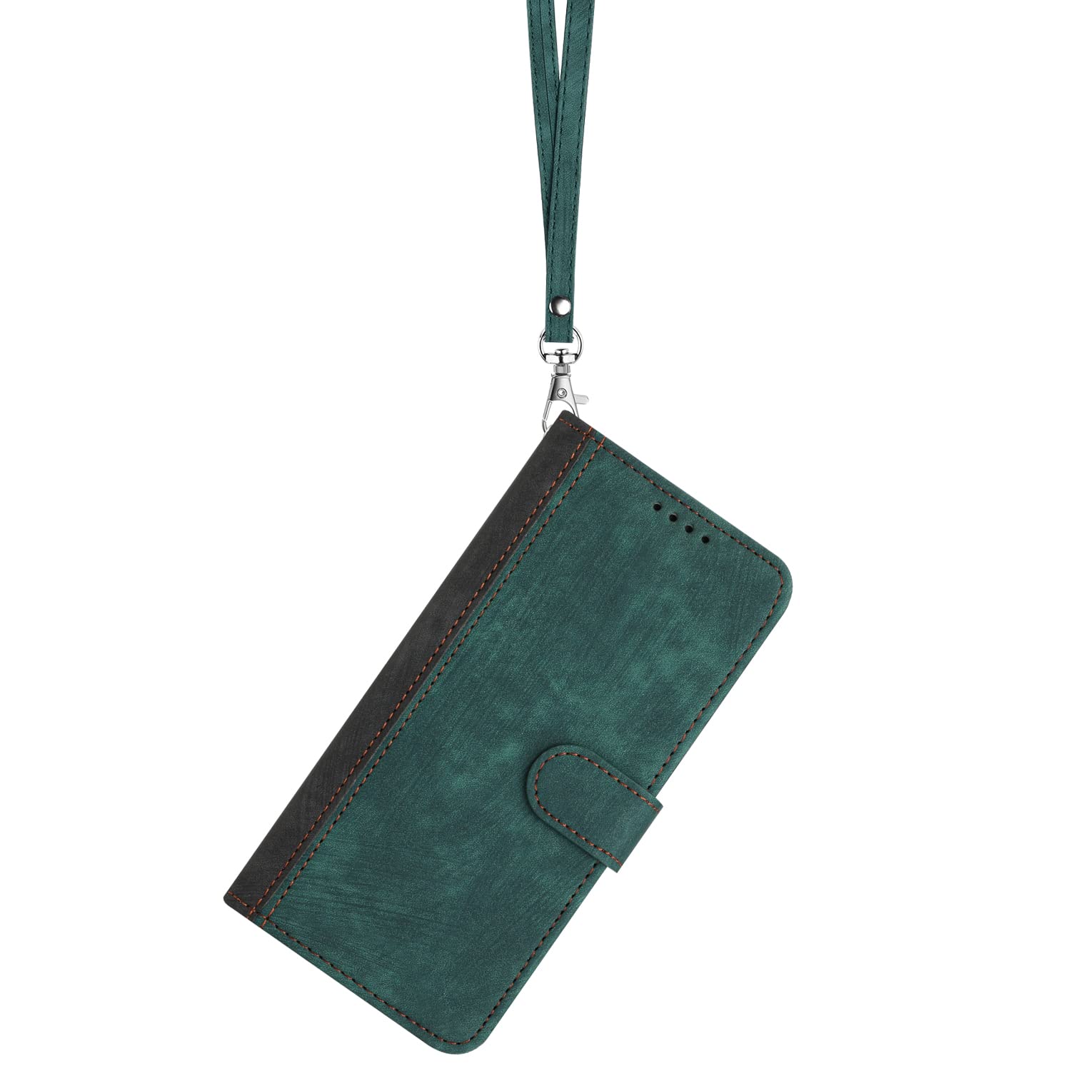 Funda Compatible con Samsung Galaxy A14 5G,Regalar 2 Piezas Protector de Pantalla.Flip Leather Edition,Funda de Cuero PU con Cáscara de TPU,[Soporte Plegable] [Cierre magnético]-Verde - 5