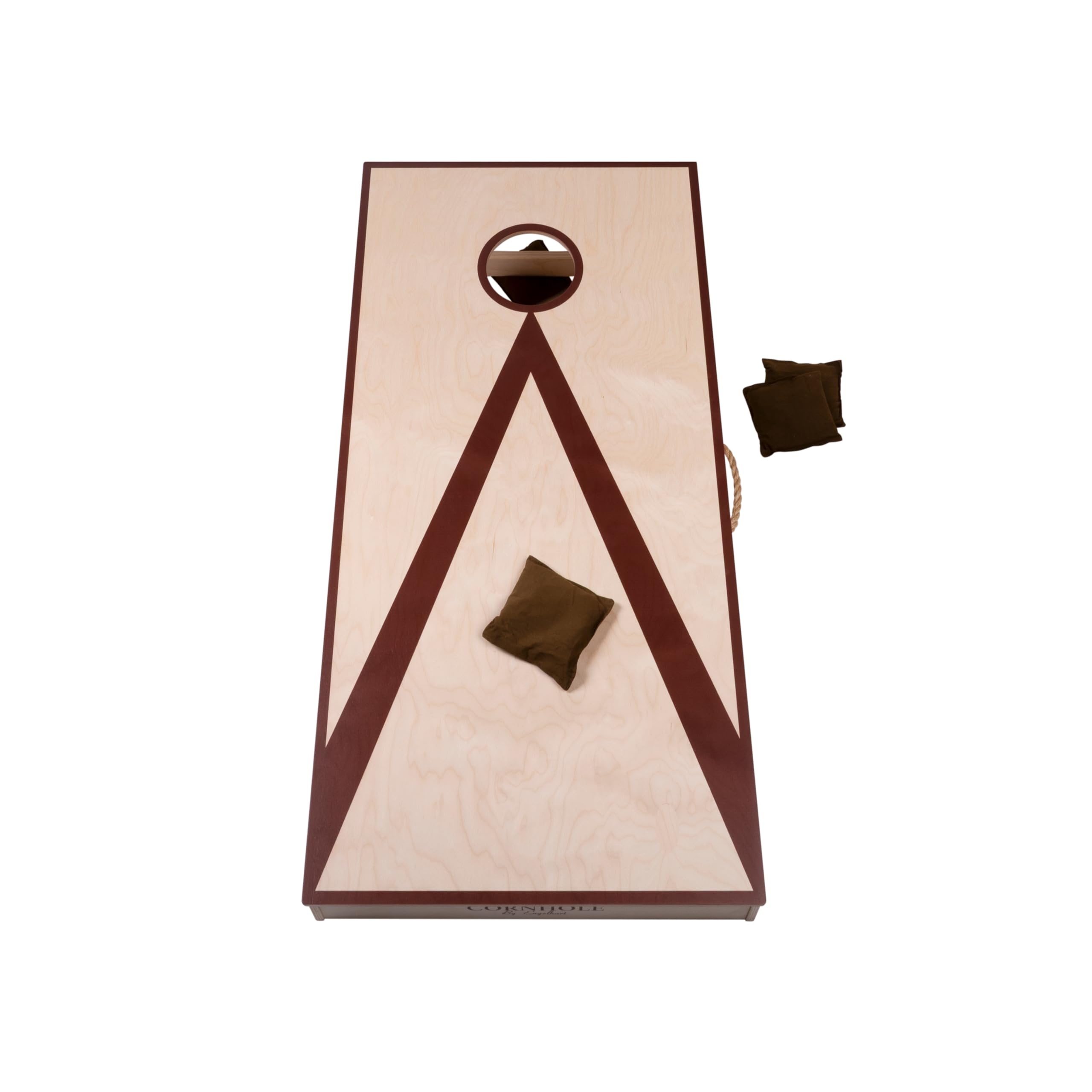 Engelhart – Gra Cornhole drewniana – Gra zręcznościowa do ogrodu i domu – Lite drewno – 8 woreczków