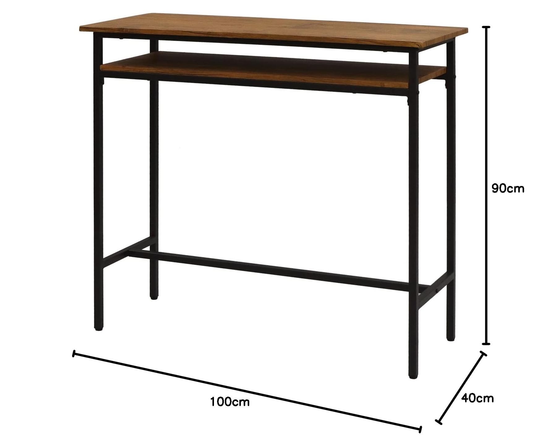 Amazon｜カウンターテーブル ブラウン 幅100x奥40x高90cm｜カウンター