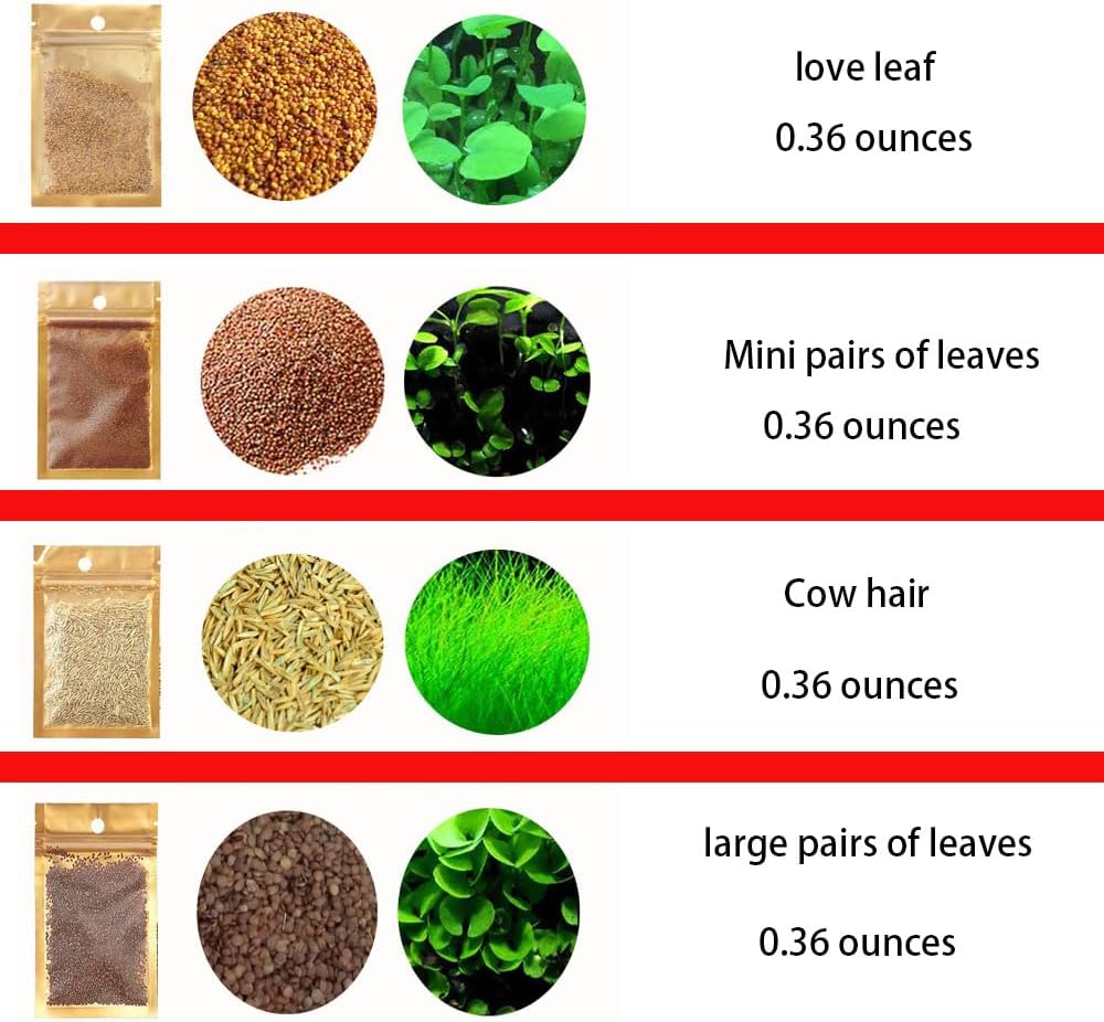 Mysteryhigh 4 Pack Aquarium Plant S.e.e.d Set, Aquarium Carpet,not Artificial Plastic Plant. for Fresh Water Fish Tank