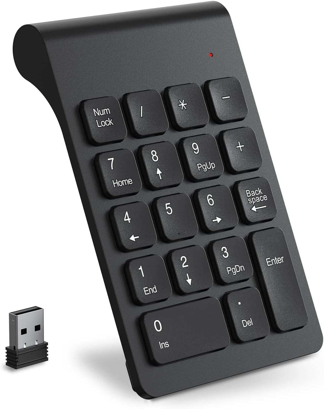 FORIDA Wireless Number Pad, 2.4G Numeric Keypad Numpad with USB Receiver, 18 Keys Portable Mini Keyboard for Laptop Notebook, Desktop, Surface Pro, PC-image-32