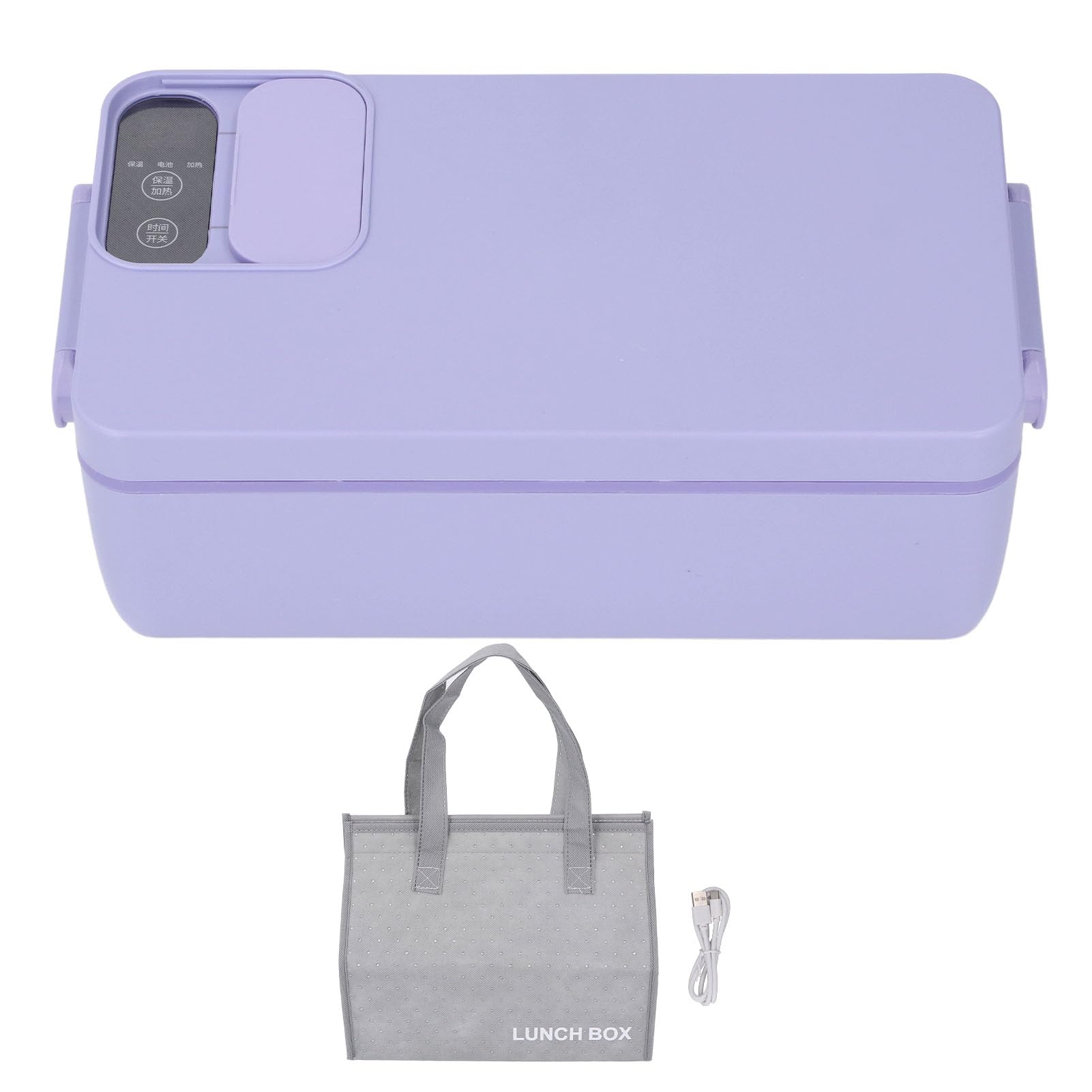 KUIDAMOS Lunch Box con Riscaldamento Elettrico Portatile con capacità di 1 Litro, Funzione di Riscaldamento Rapido per Viaggi in Ufficio Scolastico, in Plastica, Acciaio Inossidabile 304 (Viola)