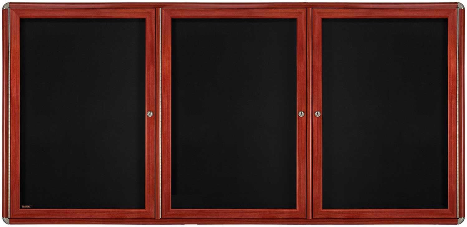 48" x 72" 3 Door Ovation Fabric Tackboard Frame Finish