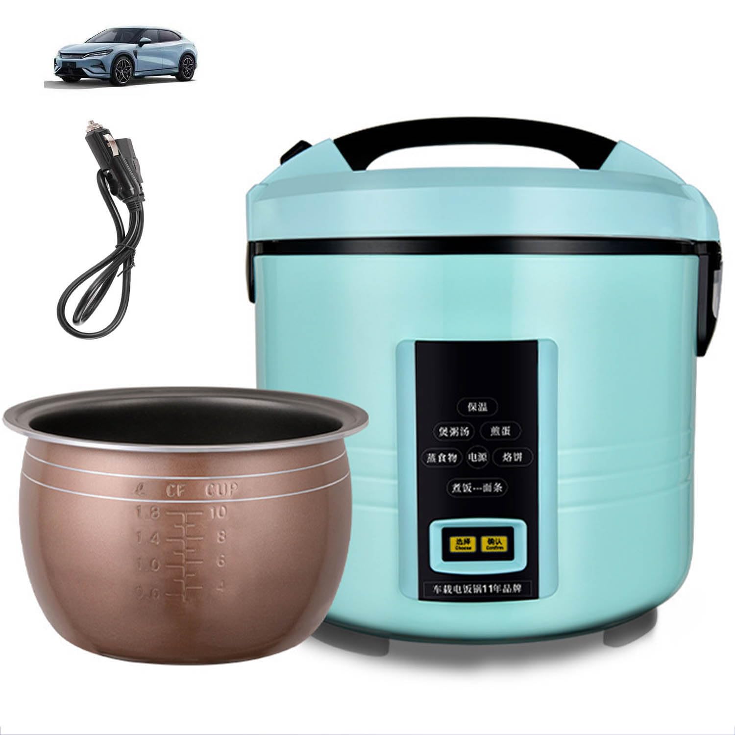 Olla Arrocera para Camion 24v,Portátil Multifuncional Mini Rice Cooker 12 V,para Viajar, Acampar y Hacer picnics,12v/Car,5L