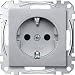 Produktbild Merten 1563159 MEG2300-0460 SCHUKO-Steckdose, erhöhter Berührungsschutz, Steckklemmen, aluminium, System M
