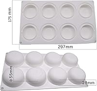 Vista 2 de Molde de silicona para tartas para hornear, 8 agujeros de piedra 3D de forma redonda de silicona, forma de mousse de silicona, bandeja antiadherente