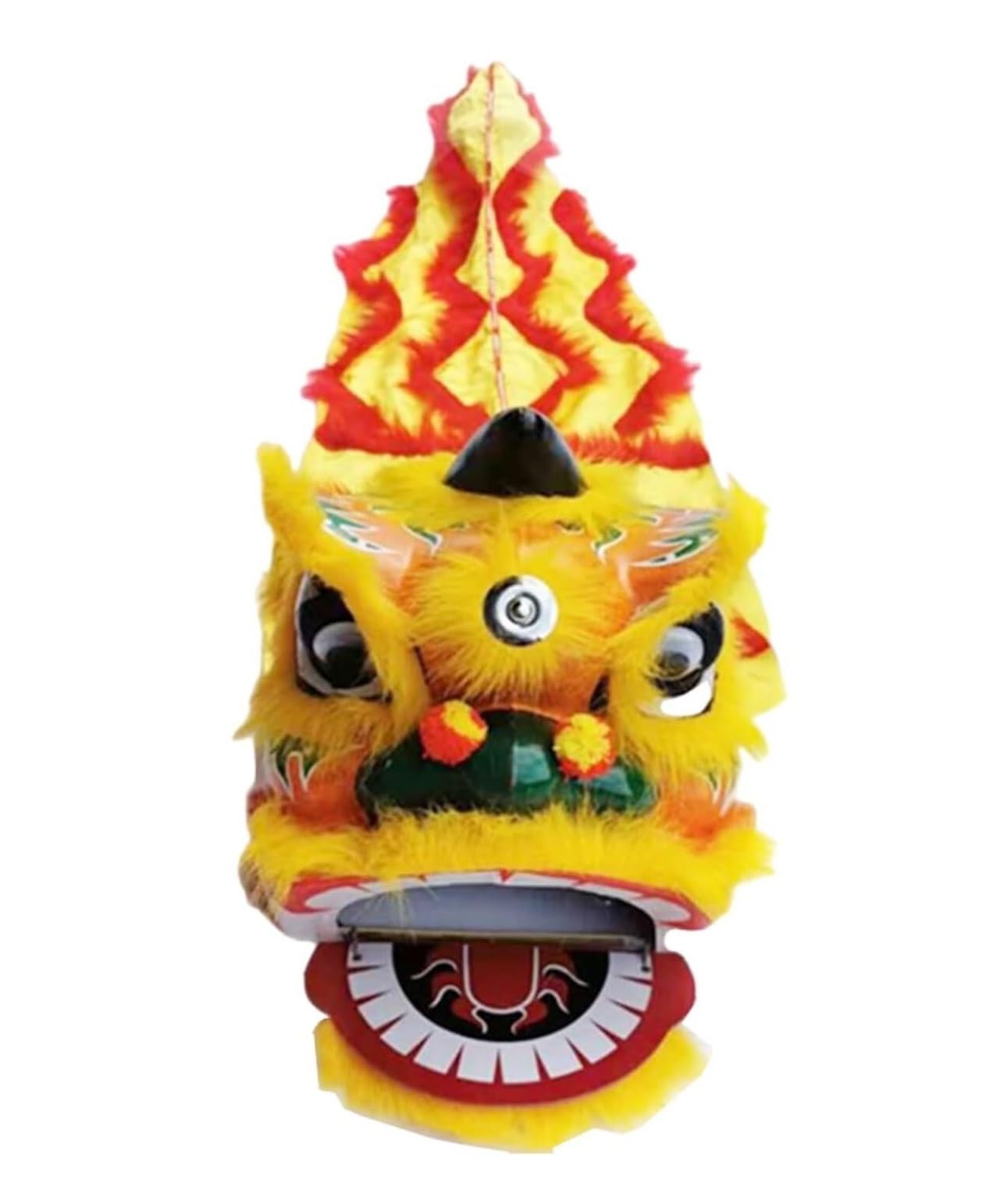 BJfhRH Outdoor Sports Traditional 7inch Chinese Dragon Dance Lion Elementary School Performance Props,Mascot Costume Crafts Festival Celebration(Yellow)