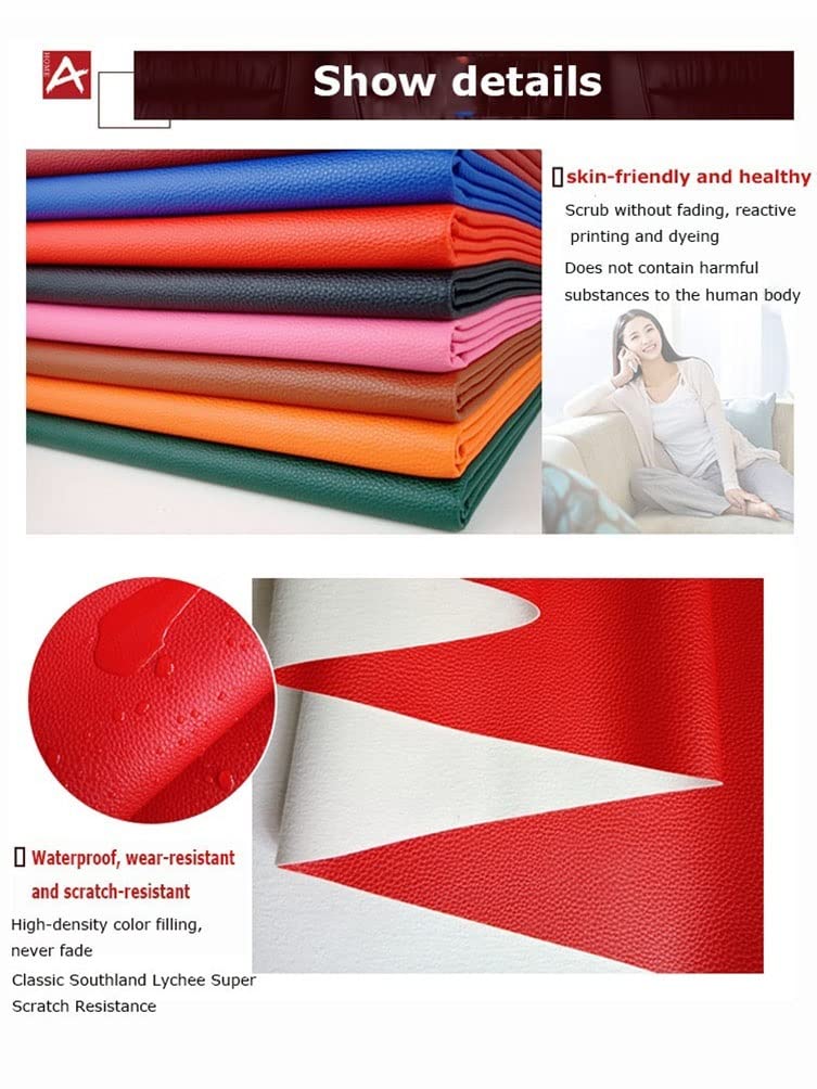 Generic Skóra Pu, Miękki Materiał Syntetyczny Pu Fabric Arkusze Ze Sztucznej Skóry, 1.0Mm Grube Do Tapicerki, Diy Crafts/Beżowy Szary 10M/W1,4M