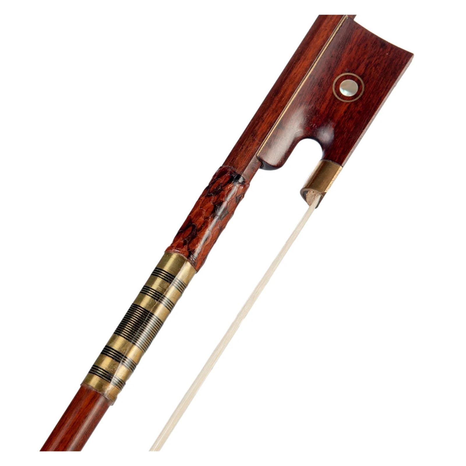 4/4 Arco for violino/violino Livello Pernambuco Rana in legno di serpente Crine di cavallo bianco