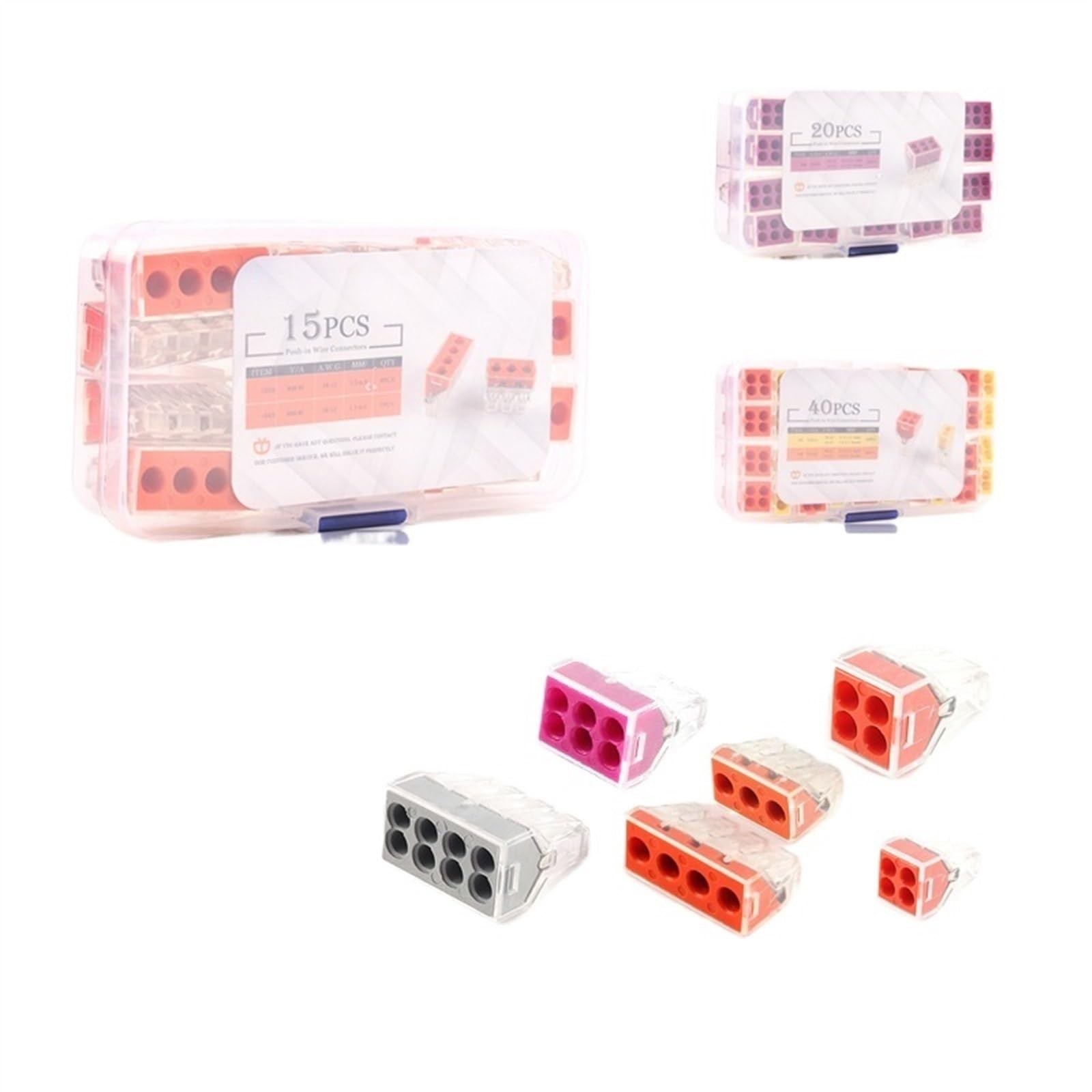 Conjunto de cables domésticos CT-102/103/104/106, bloque de terminales rápido, divisor de entrada y salida múltiple(10组合(15PCS))