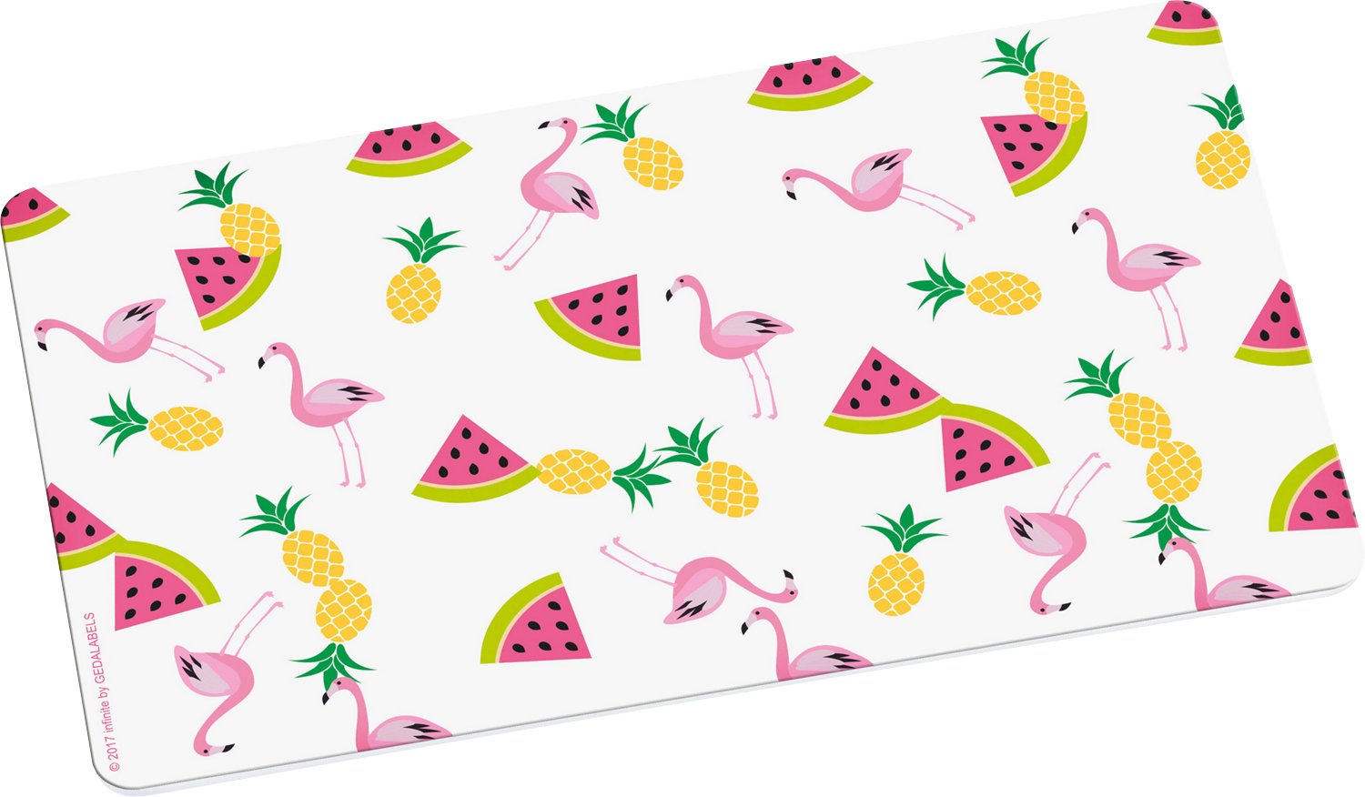 infinite by GEDA LABELS (INFKH) 15922 Flamingo BOARD Fruit melamine breakfast board – multicoloured, 23.5 x 14 x 0.5 cm