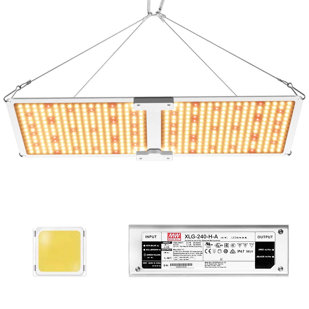 LED Plant Grow Light Upgraded with Control Box High Power Full Spectrum Dimmable for Hydroponic Indoor Plants Veg Flower