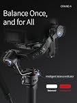 ZHIYUN Crane 4, 3-Axis Stabilisateur Gimbal pour DSLR et appareil photo sans miroir, Nikon Sony Panasonic Canon Fujifilm BMPCC 6K, Lumière de remplissage, PD Charge rapide