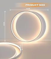 Plafonieră LED dimabilă FANLG, 3000K-6000K, 24 W, 2400 lm, modernă, pentru sufragerie, dormitor, bucătărie, 40 x 35 x 5,5 cm 3