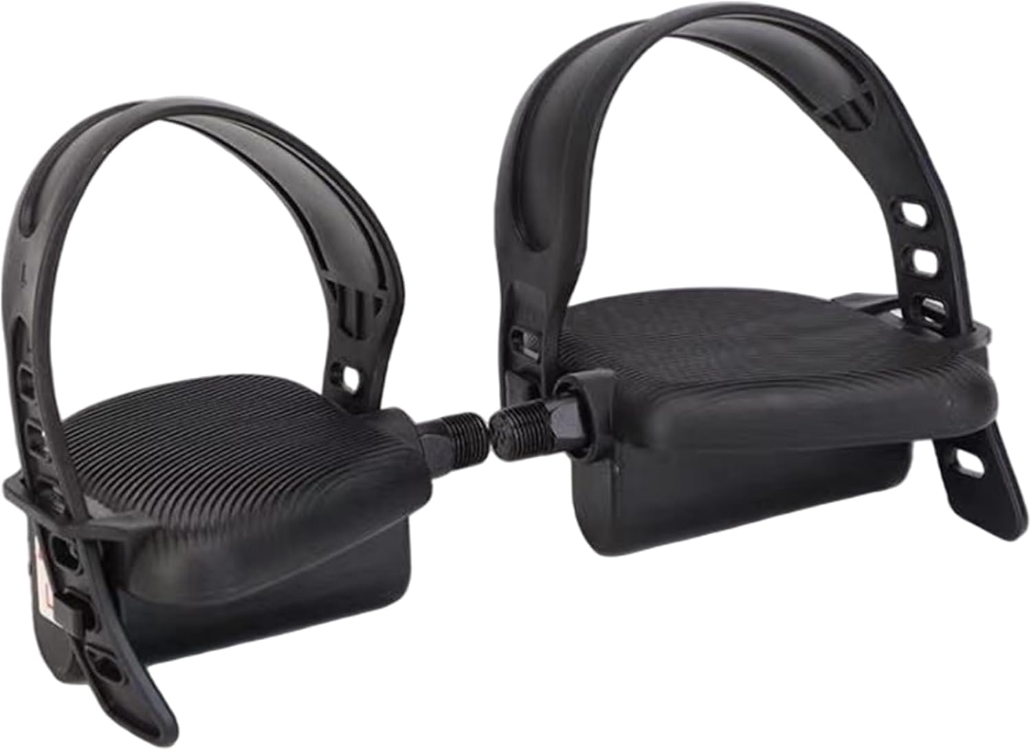 Exercise Bike Pedals, 2Pcs Stationary Recumbent Bike Pedals with Adjustable Strap, Toe Cages for, Toe Cages for