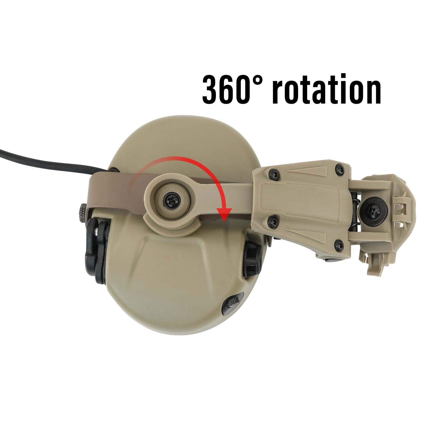 MH303 Casque tactique pour casque de tir, protection auditive avec ligne d'extension Bluetooth et micro, pour la chasse, l'airsoft