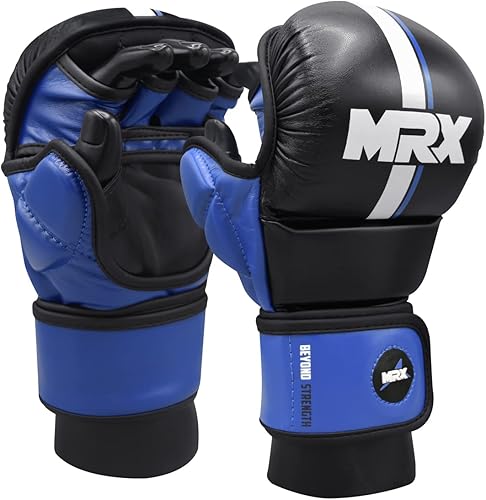 Miniatura 10 de MMA Sparring Pro - Guantes con palma abierta ventilada, guantes de artes marciales adecuados para hombres y mujeres, Kara Cage Fighting,