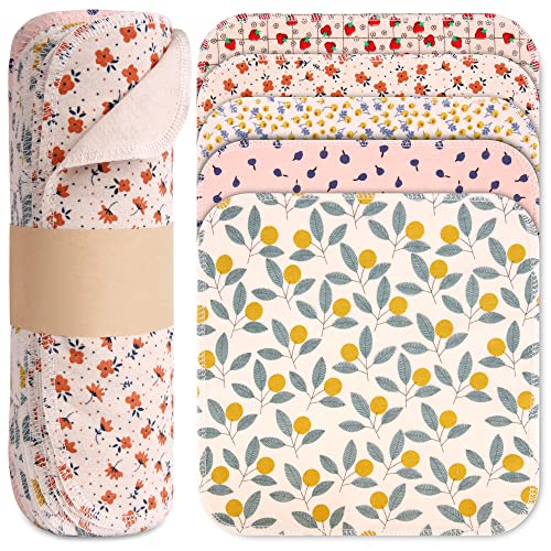 Mikccer Reusable Paper Towels Roll, 25 Packs Washable Cotton Flannel Paper Towels, w/Cardboard Roll, 10 X 10in Super Soft, Absorbent, Fits on All Holders Kitchen Cloths Paper Towels