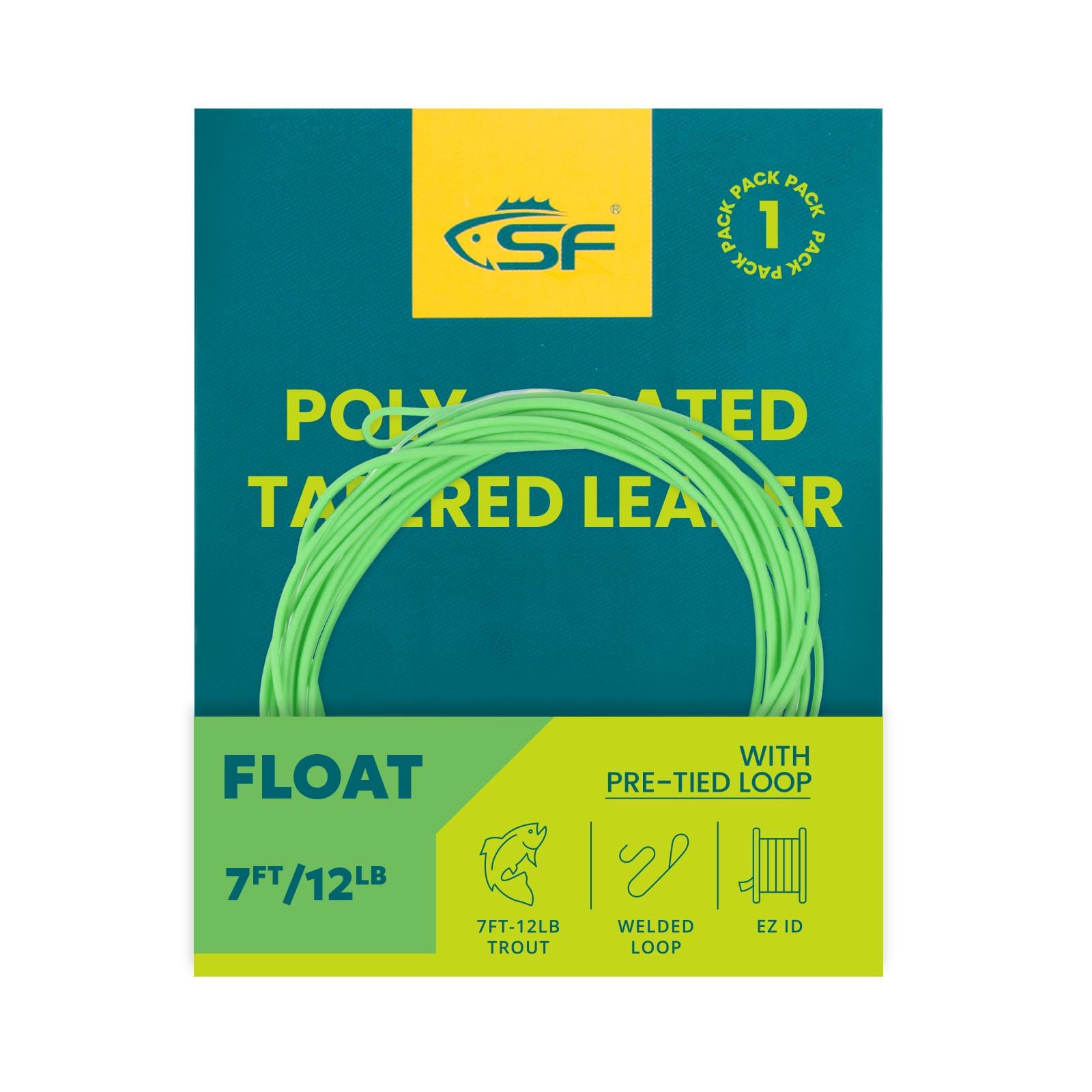 SF Fly Fishing Polyleader Monofilament Core Leader Line Fly Line for 7' Trout and 10' Salmon Poly Leader 7FT/10FT Float Hover Intermediate 3/5/7IPS