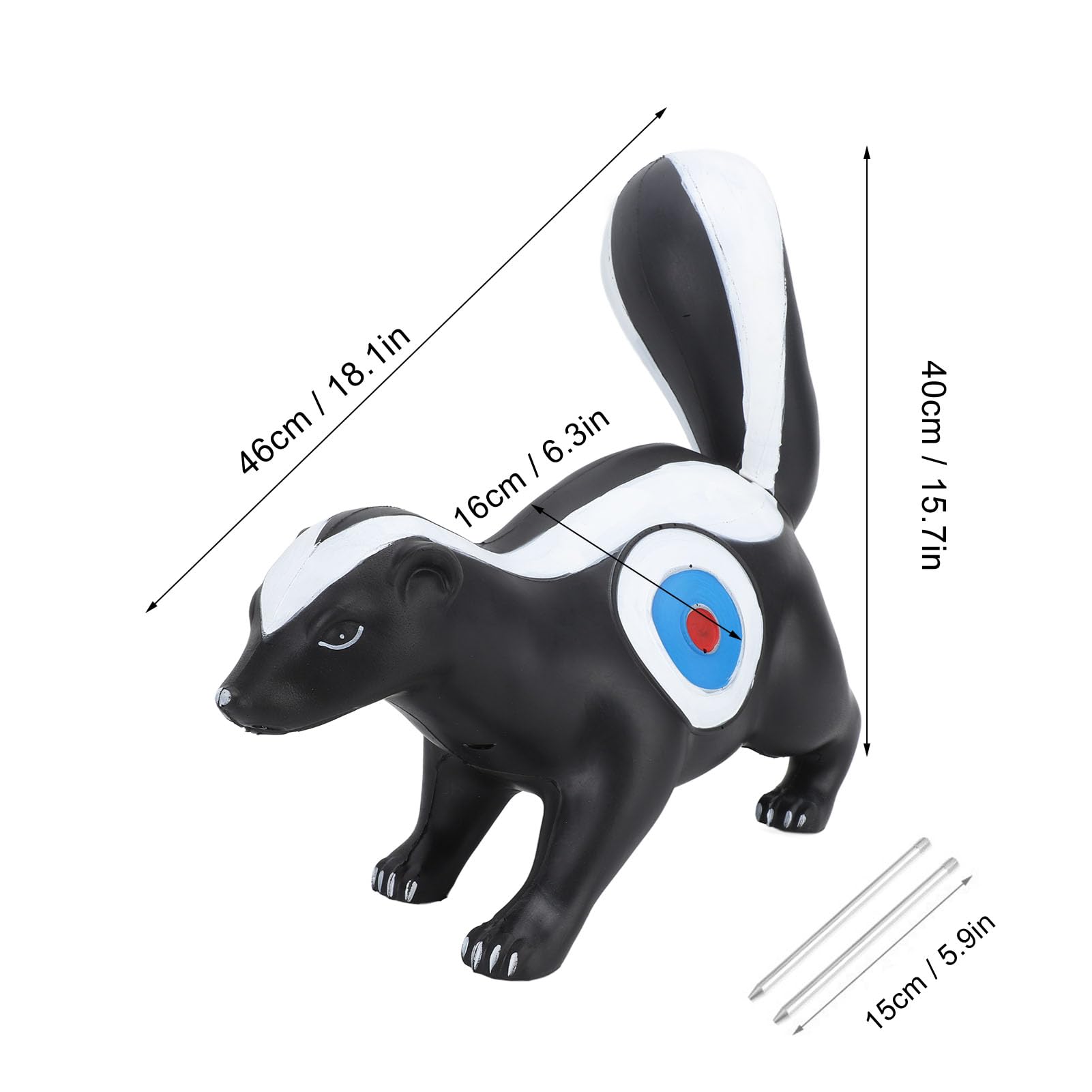 Cible 3D De Tir à L'arc En Forme De Lapin – XPE Gris, Pour Chasse Et Pratique, Pieu Inclus