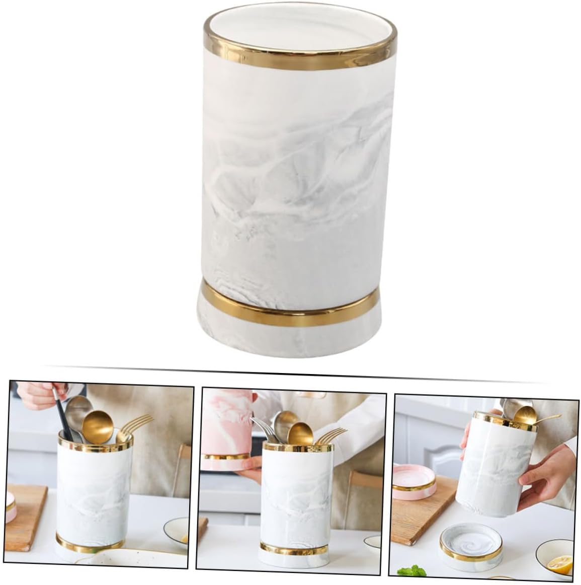 PRETYZOOM Ceramic Chopstick Holder Elegant Utensil Organizer for Countertop Storage Vintage Design for Kitchen Tableware Cutlery Holder for Neat Cooking Spaces