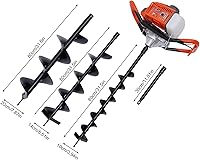 Vista 5 de 71CC Hole Digger Heavy Duty Gas Powered Post Hole Digger with 3pcs Earth Auger Spiral Drill Bits and 12 Inch Extention Bar Rod for Planting Post