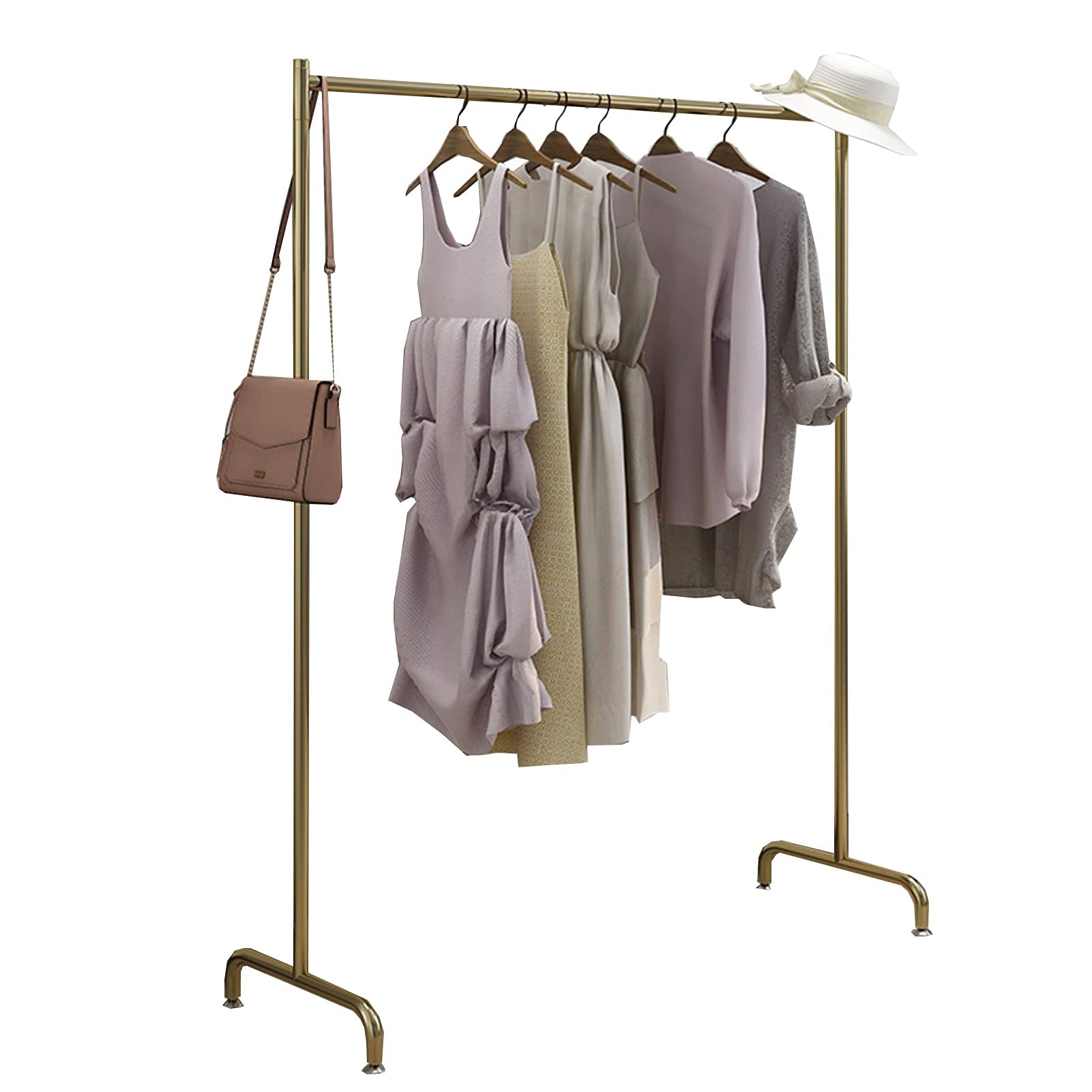 Kleiderständer aus Metall, robust, Kleiderstange, freistehend, mit Einer Stange, für Schlafzimmer, Wohnzimmer, großräumiger Kleiderständer für den Einzelhandel (Größe: 100 x 40 x 150 cm, Farbe: Schw