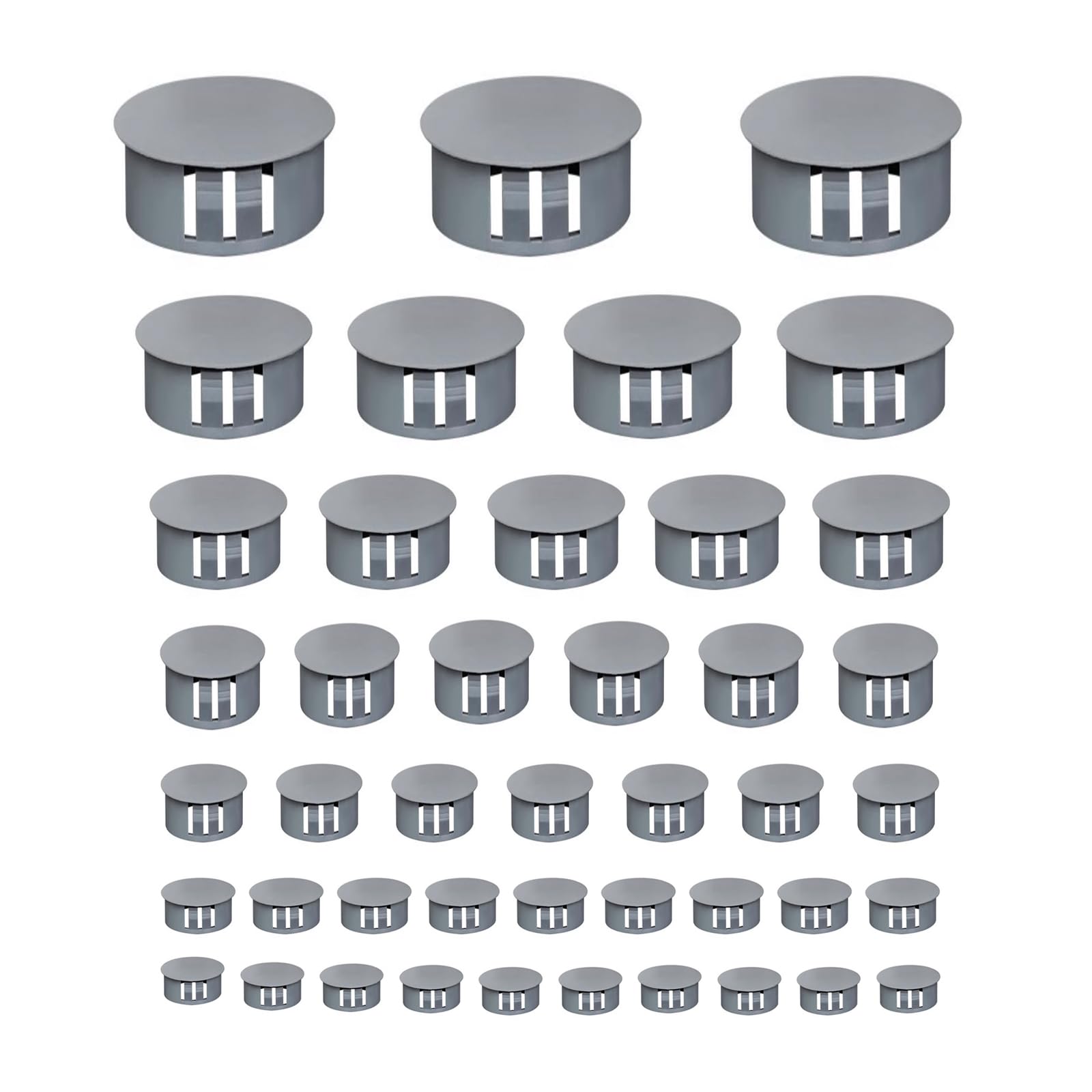 170PCS Grey Caps for Screws Holes Reusable Plastic Plugs for Holes 7 Sizes Drill Hole Cover Caps for Cabinets Cabinet Furniture and DIY(5-25mm)