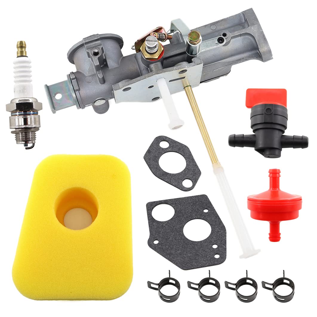 MCHNIC Carburateur 299437 297599 et Joint Filtre à essence Filtre à air pour Briggs & Stratton 130201 130202 130207 130212 130231 130232 130251 130252 130292 130297 131231 131232 135200 130200 Moteur