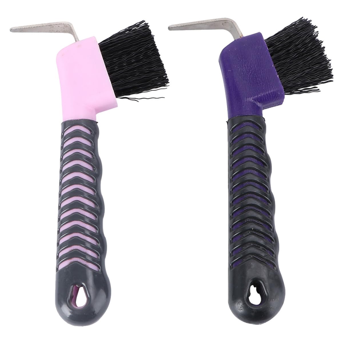 VICASKY 2pcs Horse Hoof Pick and Cleaning Brush Set with Pp and Tpe Materials, Ergonomic Design for Effective Horseshoe and Hoof Cleaning, for Horse Grooming and Stable Care Random Color