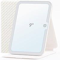 Vista 9 de Espejo de maquillaje de viaje con luces, espejo de tocador iluminado, 9 pulgadas, naranja cósmico