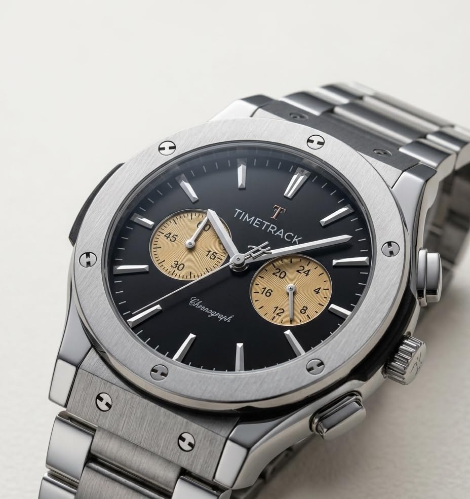 Image of Timetrack Chronograph Watch with Stainless Steel Bracelet