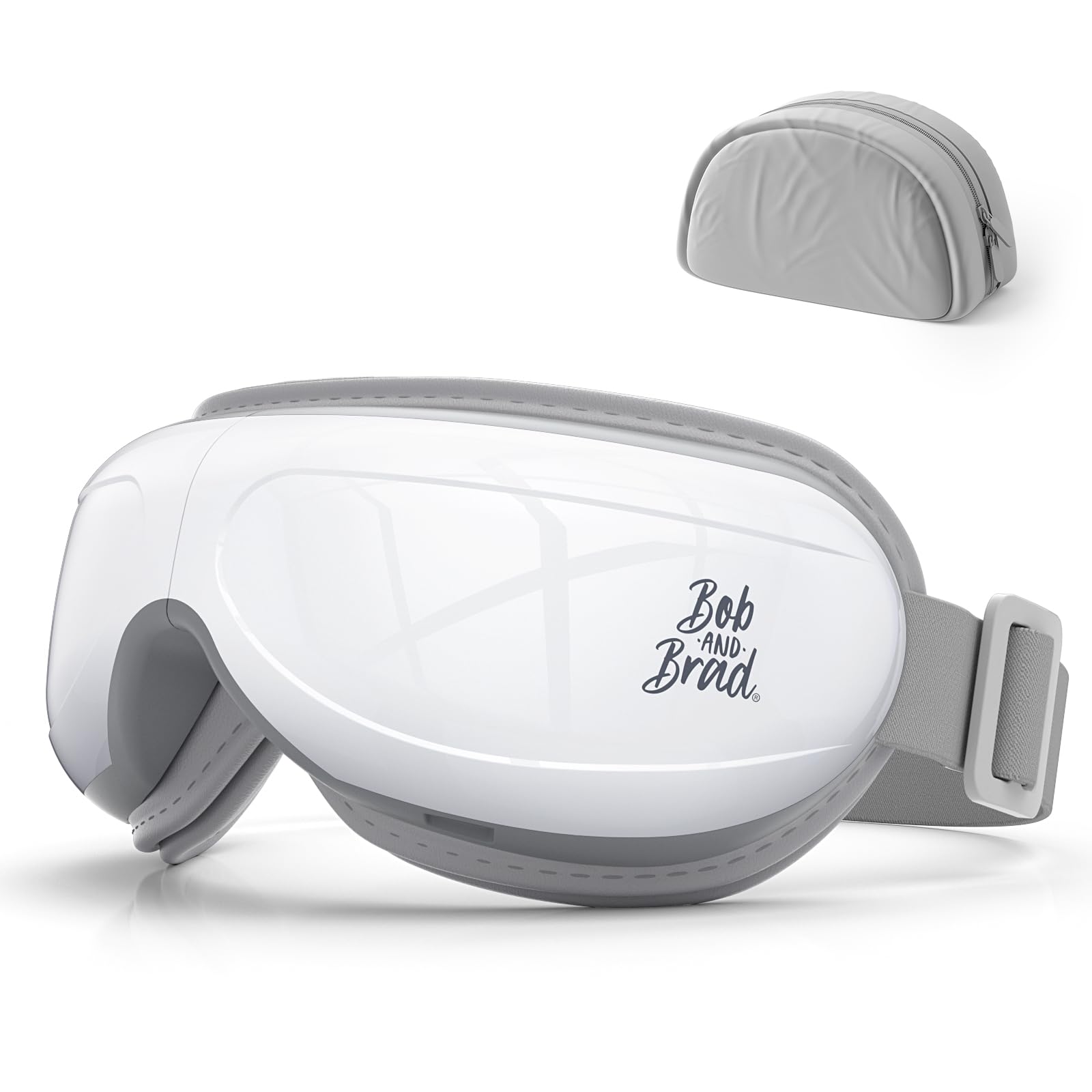 BOB AND BRAD Eye Massager with Heat, Smart Eye Massage with White Noise Music, Rechargeable Temple Eye Mask for Relax Eye Strain Dry Eye Dark Circles, Electric Face Massager Improve Sleep, Ideal Gifts