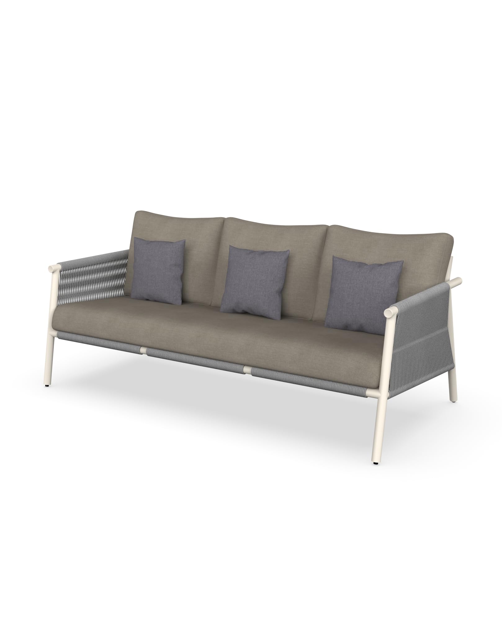 GEBE Modern Patio 3-Seater Sofa | U.V. Protected Comfortable Fabric Upholstered Couch with Cushioned Seating | Stylish Sofa Set for Outdoor and Garden | Tan-image-41