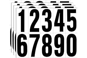 4 Sets Reflective 4in Black Vinyl Letter Stickers for Outdoor Mailboxes