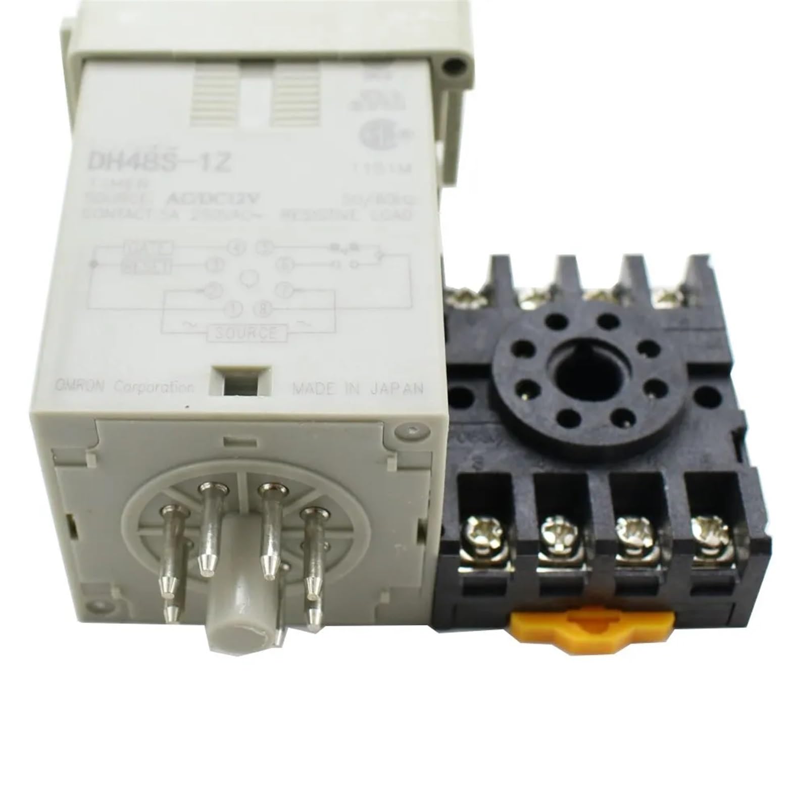 DH48S-1Z Digital LED temporizador programable interruptor de relé de tiempo DH48S 0,01 S-9999H carril DIN AC110V 220V DC 12V 24V con Base de enchufe (Size : DC12V)