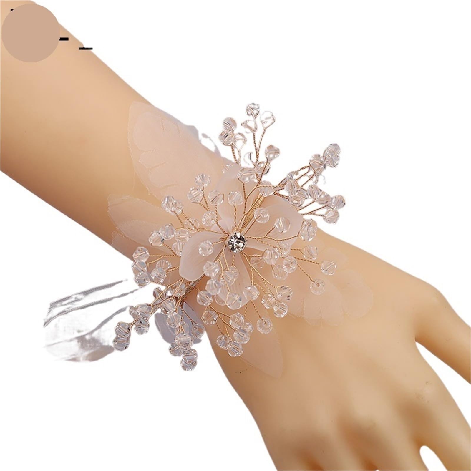EEfpxwtz Prom corsage wrist flower， 4pcs Brid Wrist Flower Corsage Hand Wedding Brsmaid Sister Group Ribbon Accessories(B-Wrist flower)
