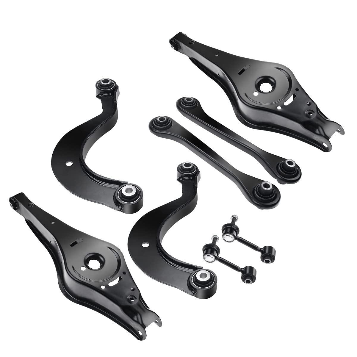 Frankberg 6x Bras de Suspension + 2x Biellette Barre Stab Arrière gauche Droite Compatible avec A3 8P1 2003-2009 Leon 1P1 2005-2009 E.O.S 1F7 1F8 2006-2008 Remplacer# 1K0505465C